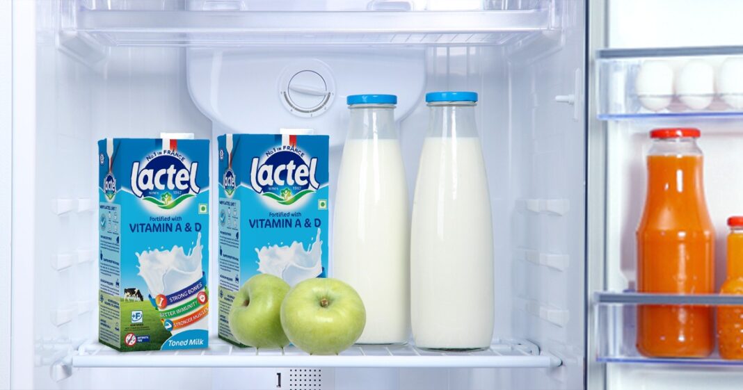 Lactel milk in fridge